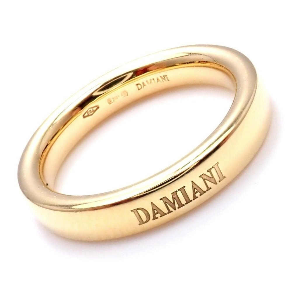 Rare! Authentic Damiani 18k Yellow Gold 3.5mm Band Ring Sz 5.5​